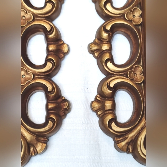 Homco Dart 1972 ornate smokey gray mirrored wall candleholders - Picture 8 of 14